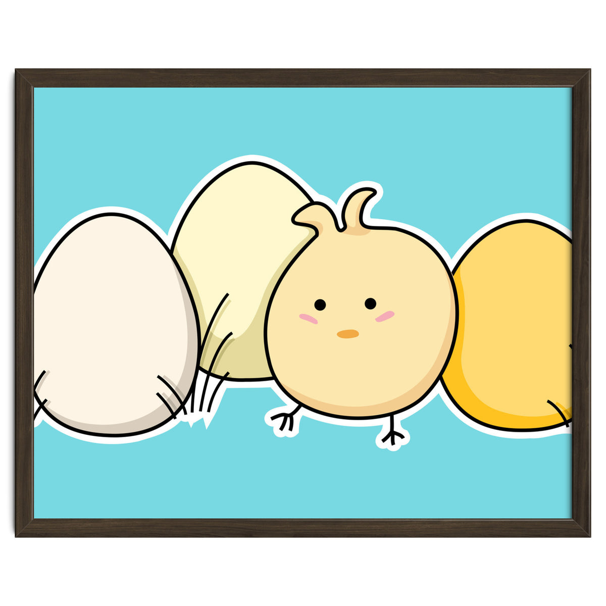 Kawaii Cute Chick And Eggs