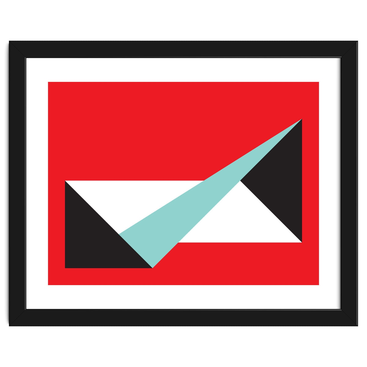 Geometric Shapes No. 49 -  teal, black & red