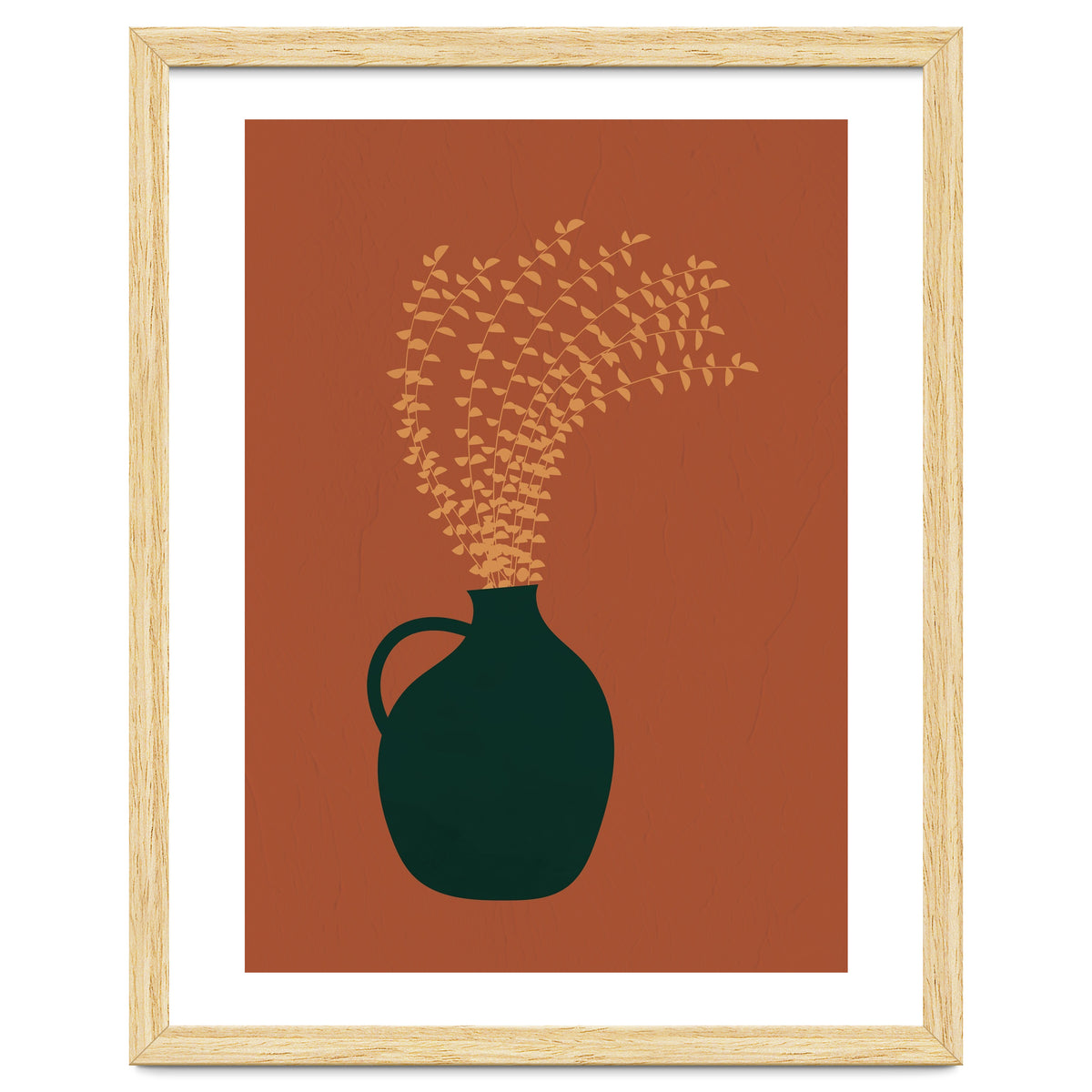 Terracotta Earth Tones Wall Decor Pottery Plant I