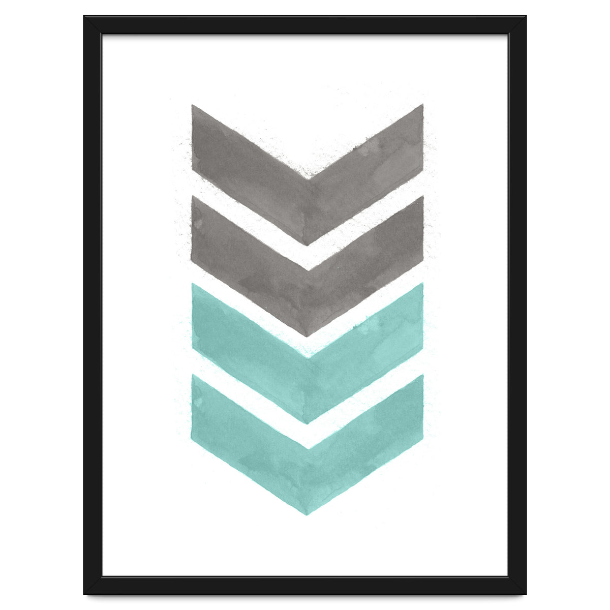 Mint Grey Chevron Print