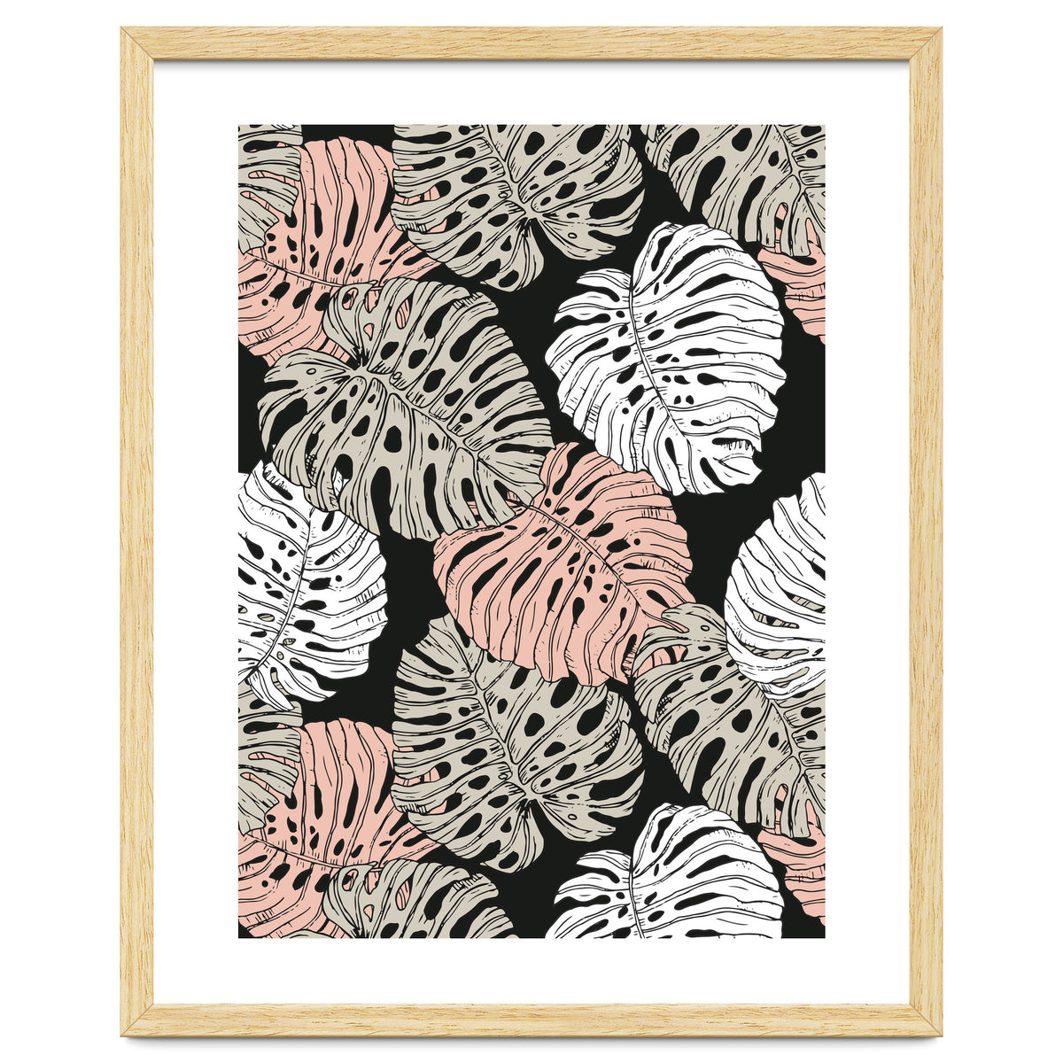 Monstera in the darkness of the jungle