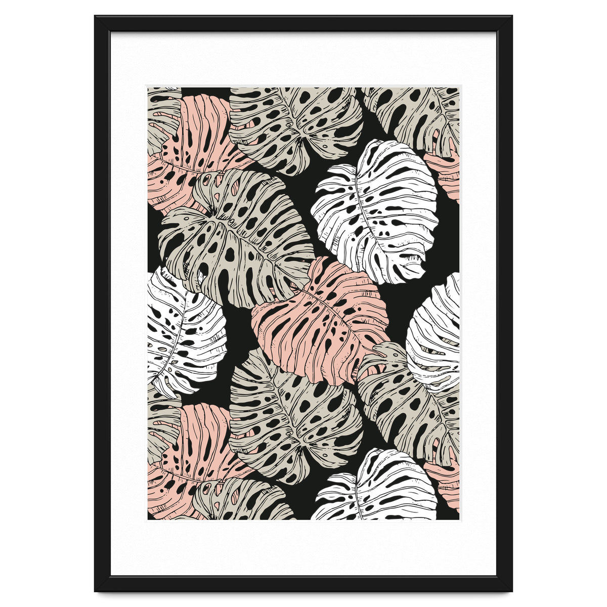 Monstera in the darkness of the jungle