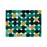 Dots pattern - emerald green and gold (Print Only) thumbnail