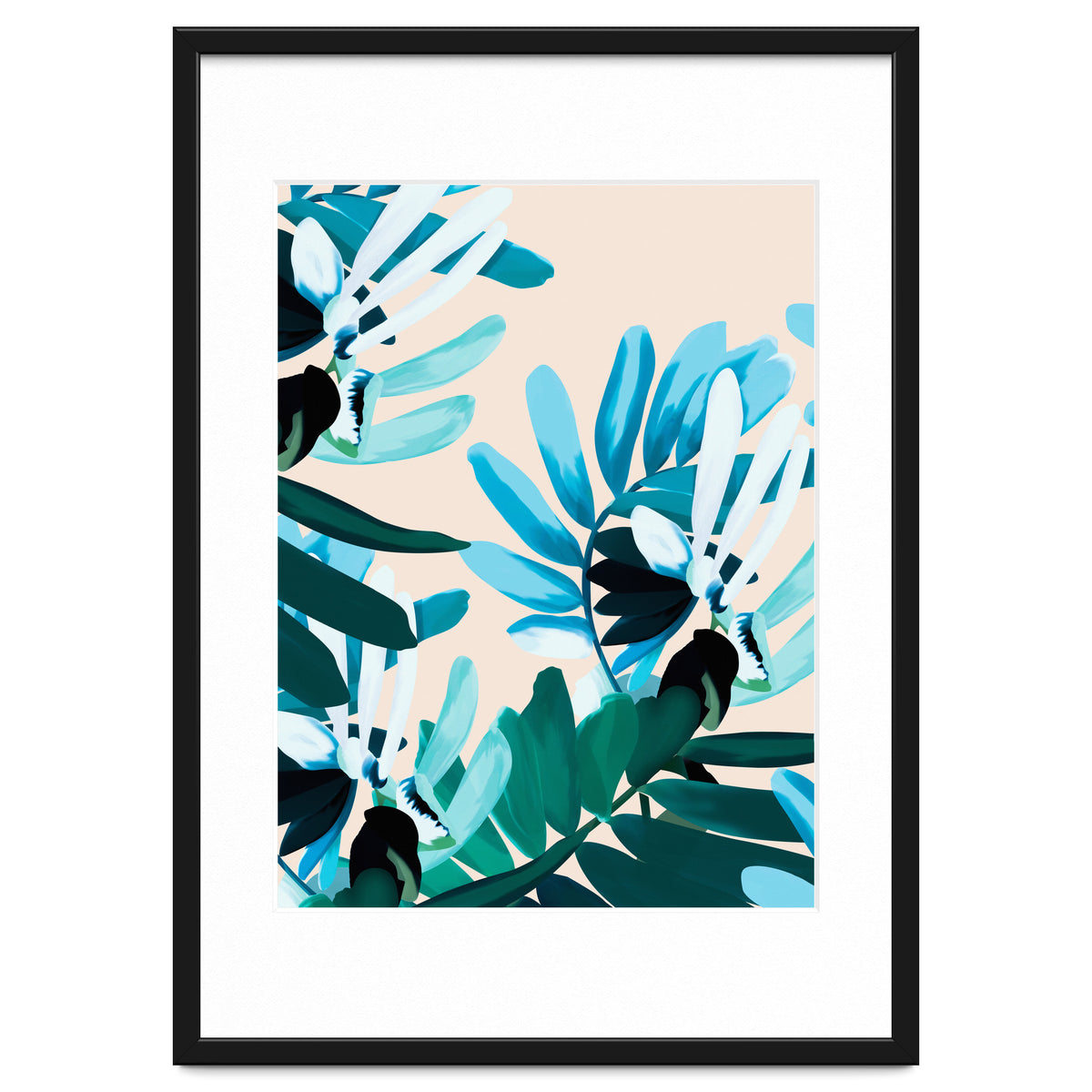 Large bluish botanical leaves