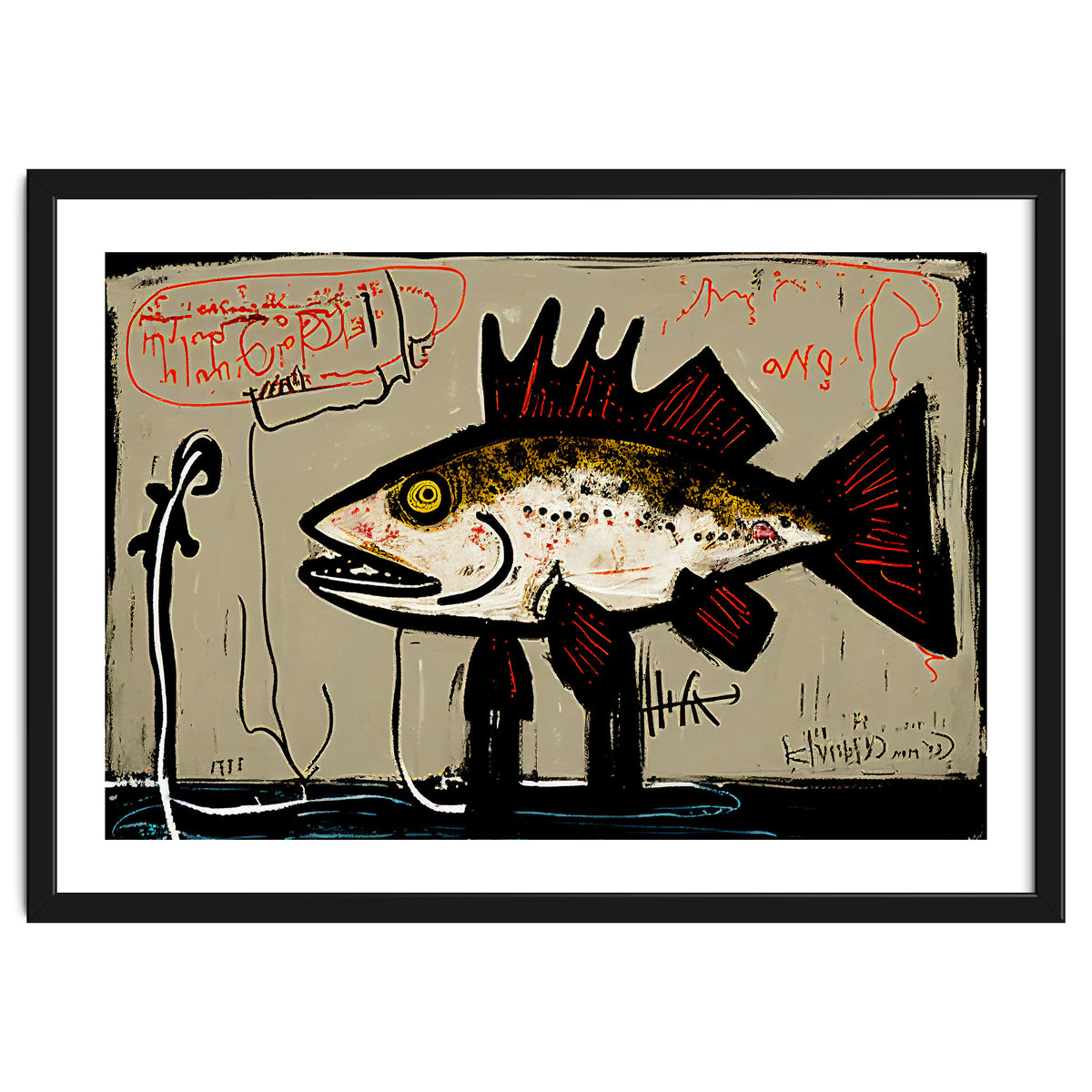 Brown Trout in Abstract Style Painting