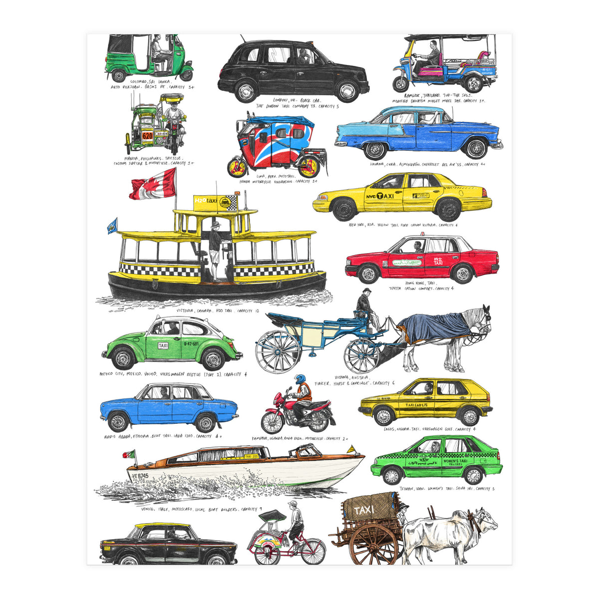 Taxis Of The World (Print Only)