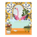 Flamingo Bathing in Moroccan Style Bathroom (Print Only) thumbnail