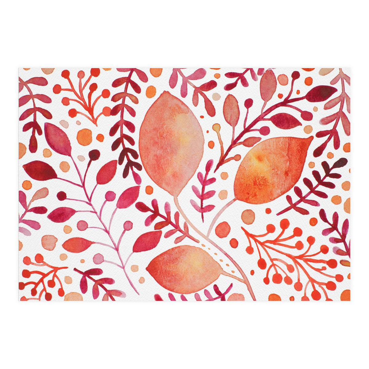 Watercolor branches and leaves - autumn palette (Print Only)