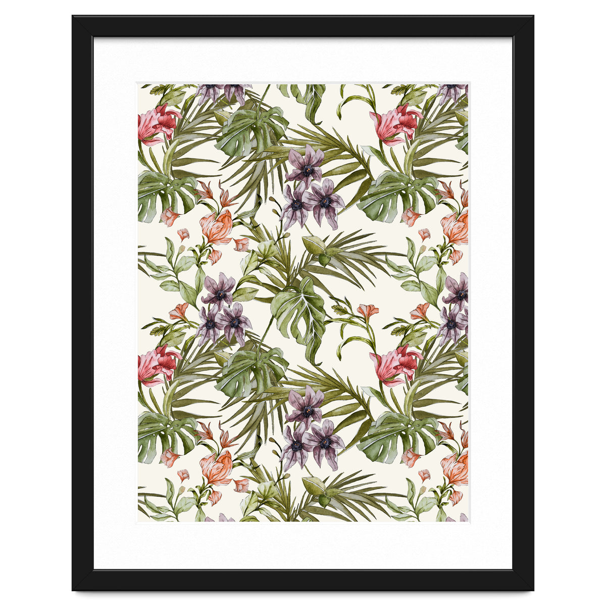 Watercolor tropical foliage