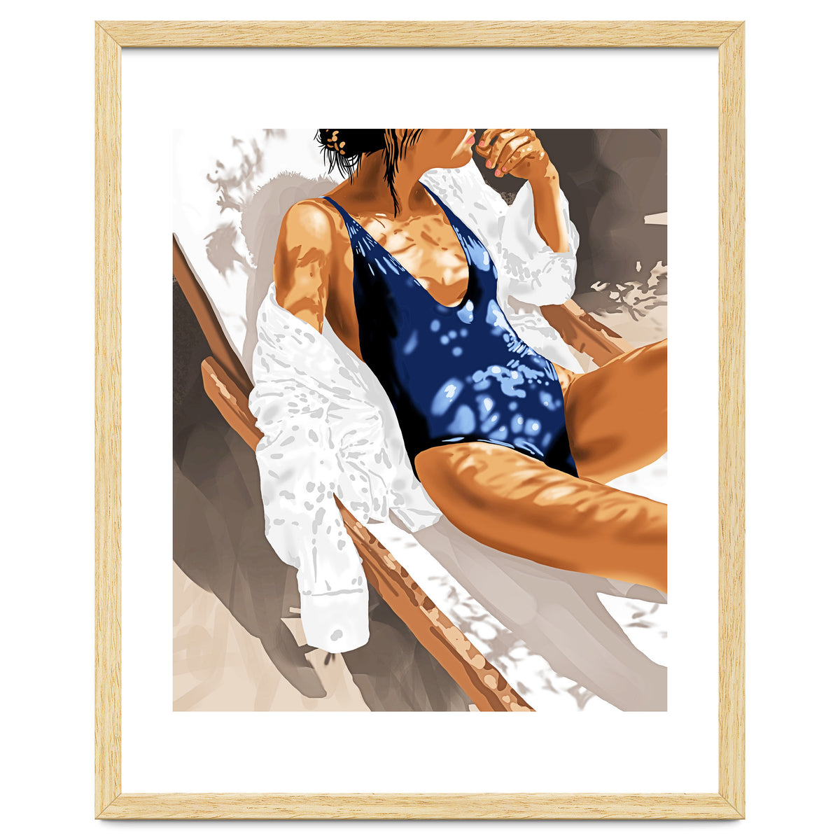 Girls Just Wanna Have Sun Painting, Woman Fashion Swim Beach Vacation Travel Summer Illustration