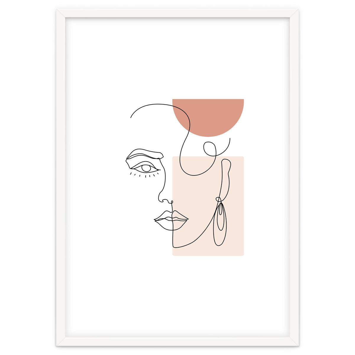 minimal woman face line art