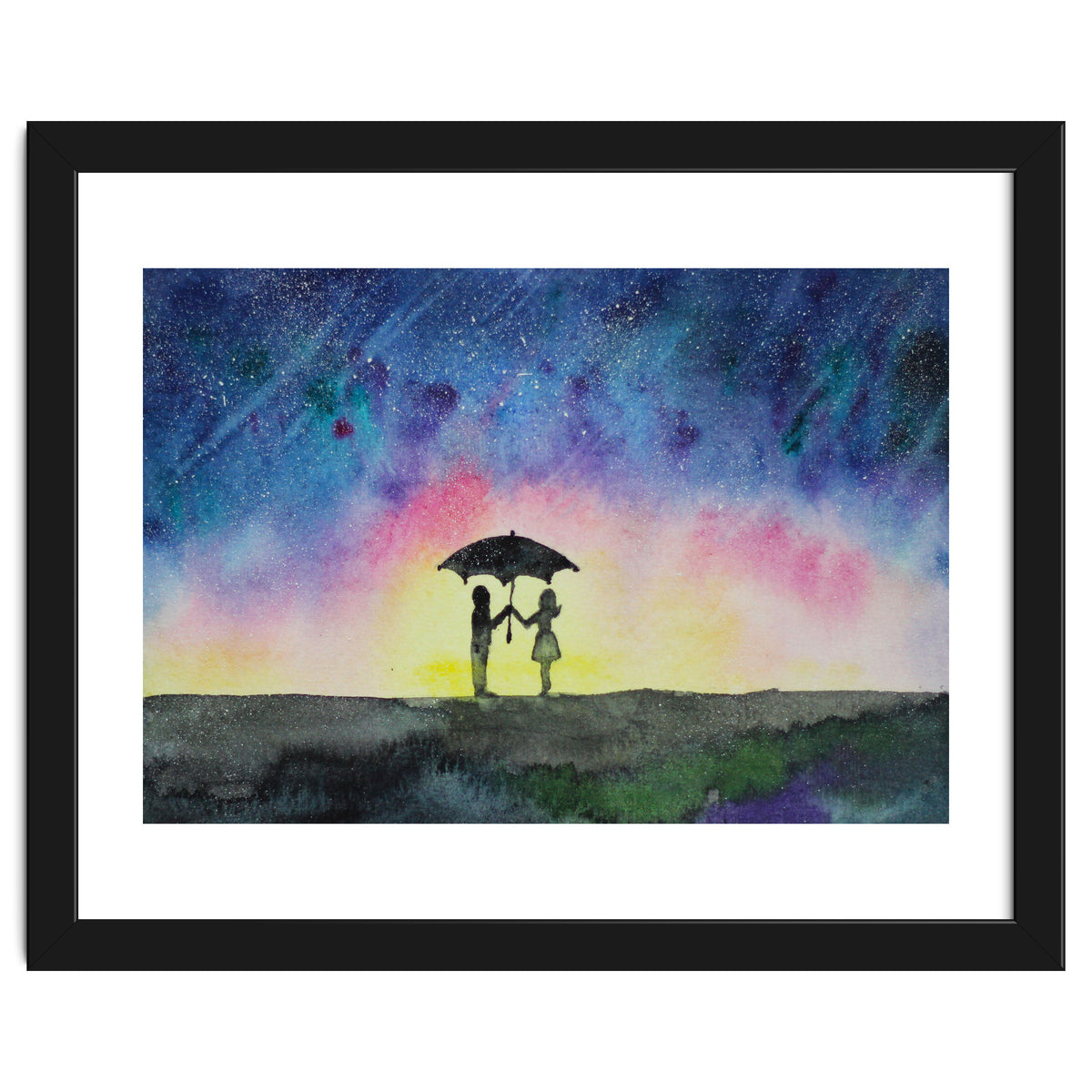 Under the star rain || watercolor