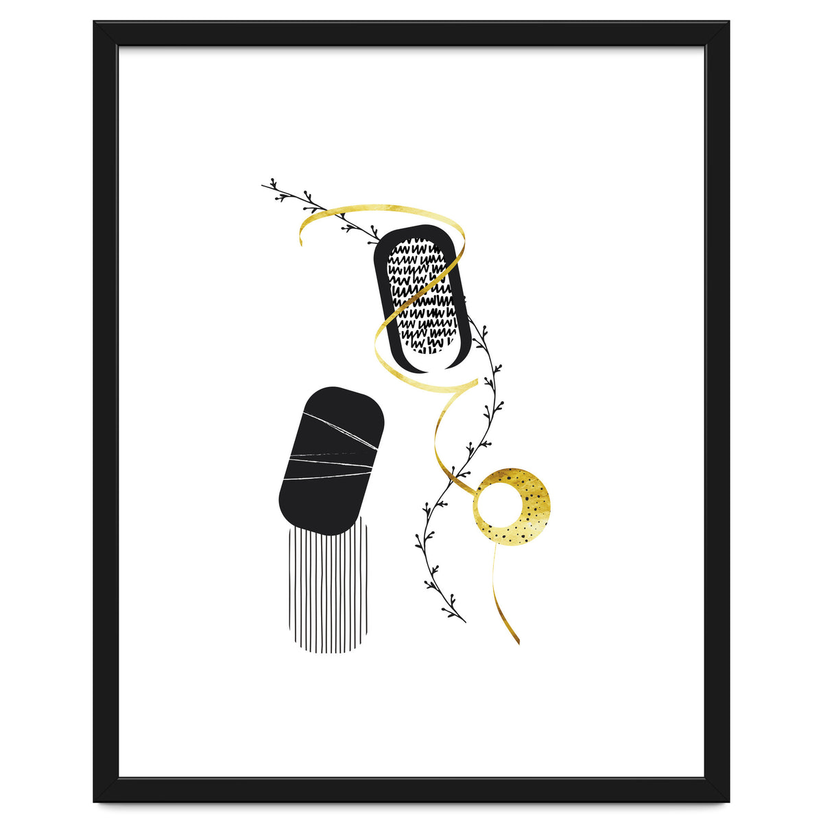 Black & White Abstract No. 1 | gold