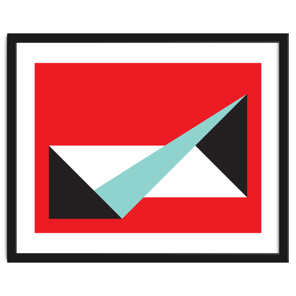 Geometric Shapes No. 49 -  teal, black & red