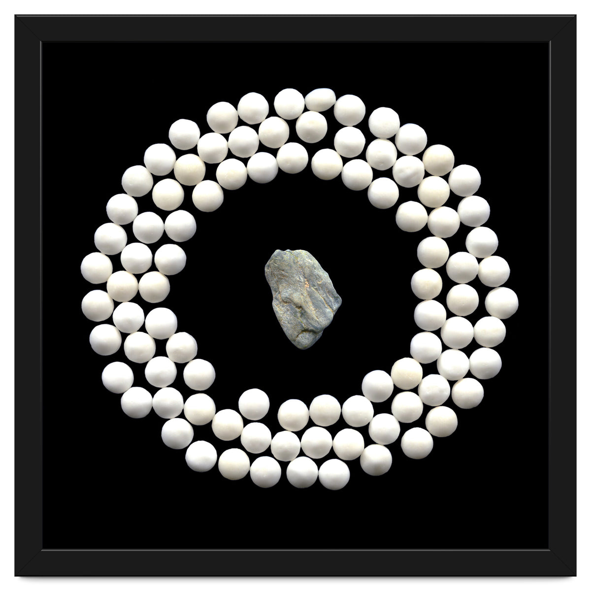 White pearls and stone
