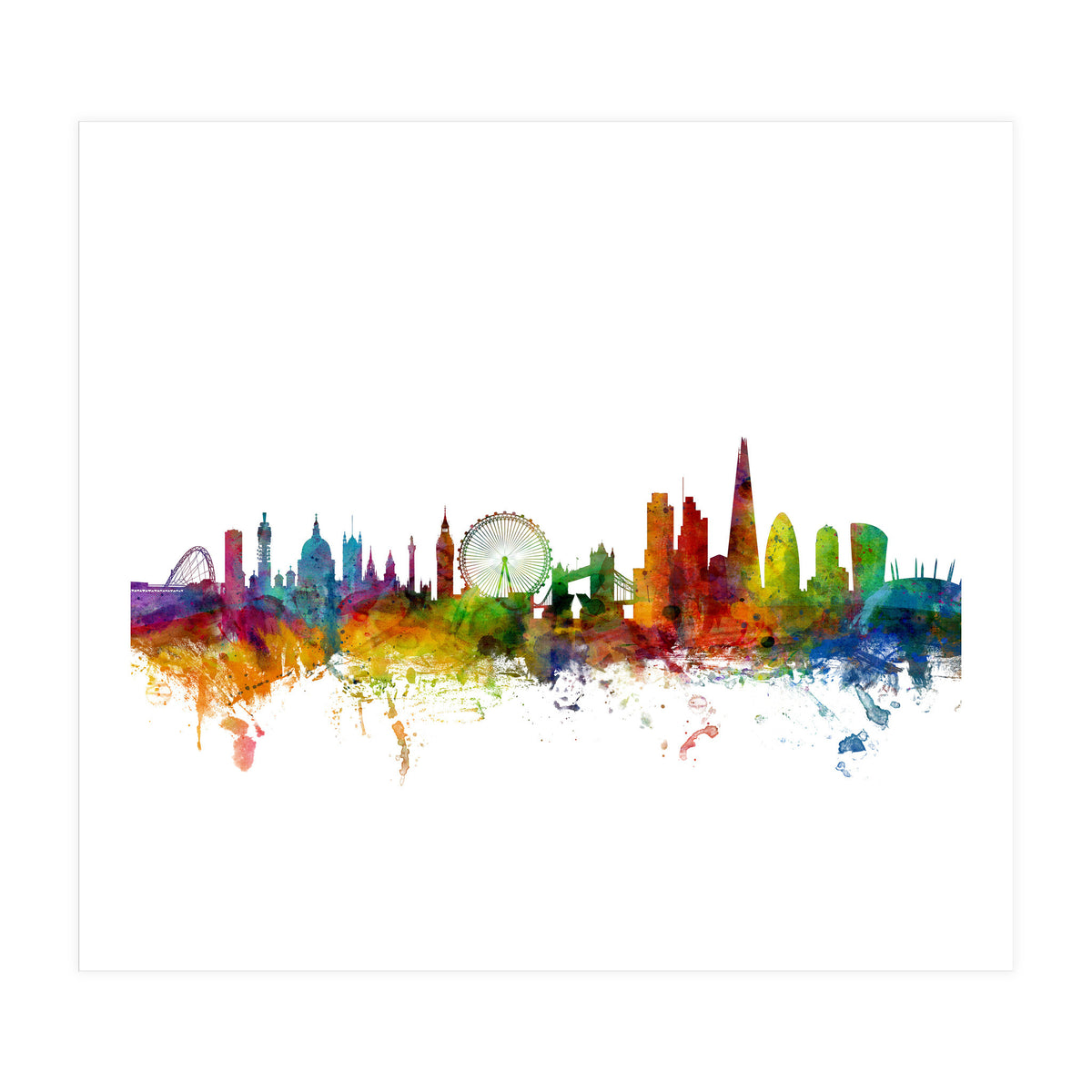 London England Skyline (Print Only)