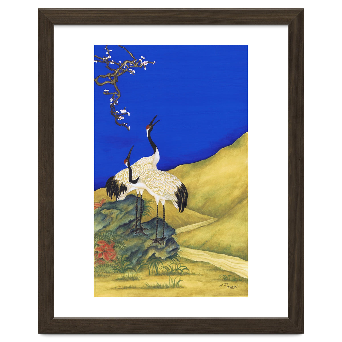 Cranes Under A Cobalt Sky 4