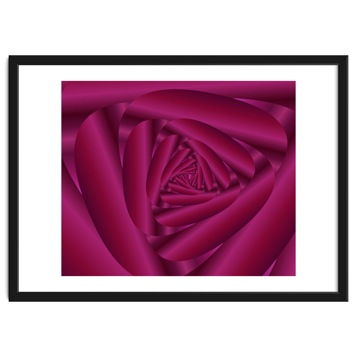 Pink Color Rose Swirl Art