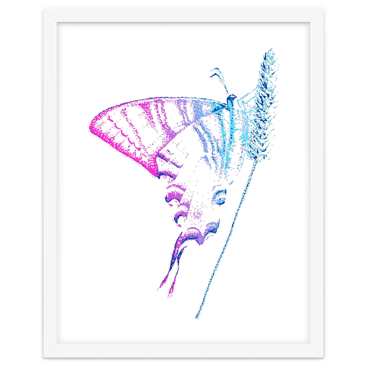 Swallowtail On Grass in Pinquoise