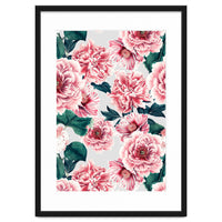 Pattern pink vintage peonies