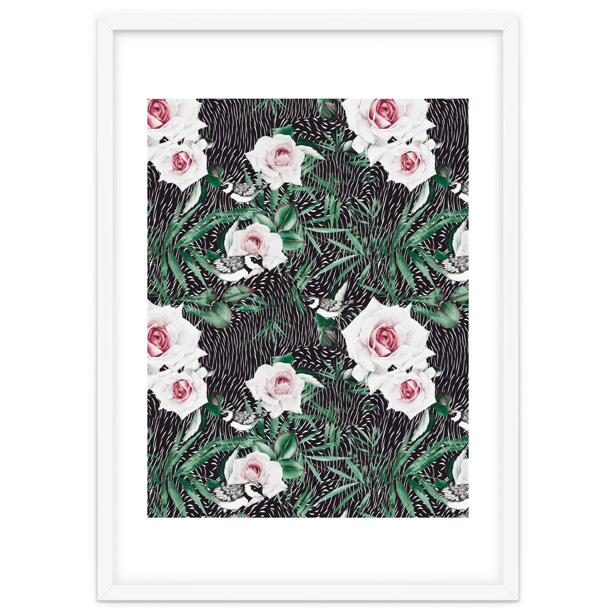 Dark flowery abstract of birds