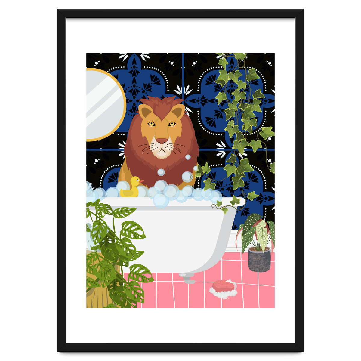 Lion in Moroccan Style Bathroom