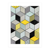 Colorful Concrete Cubes 2 - Yellow, Blue, Grey (Print Only) thumbnail