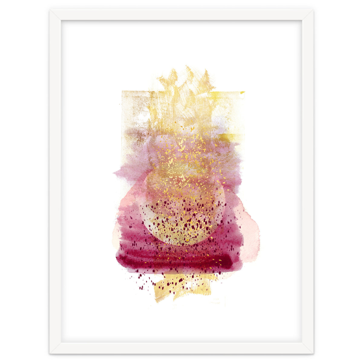 Abstract watercolour summer moon