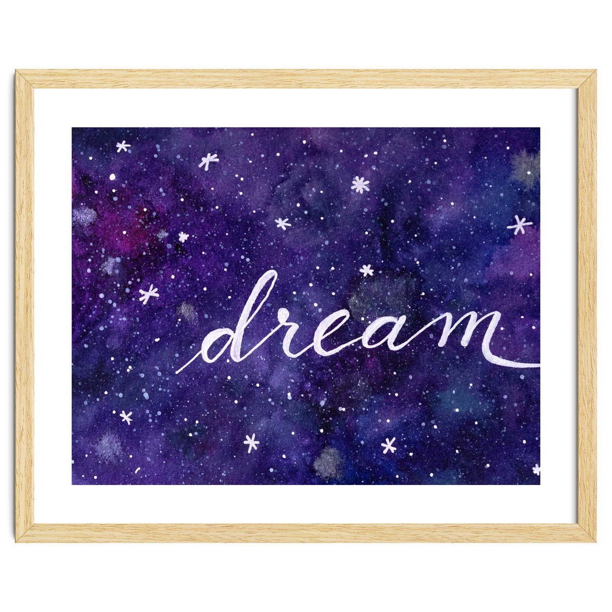 Watercolor inspirational dream galaxy