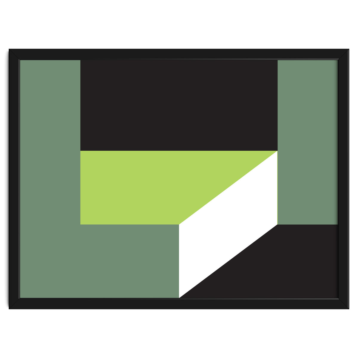 Geometric Shapes No. 83 - lime & grey