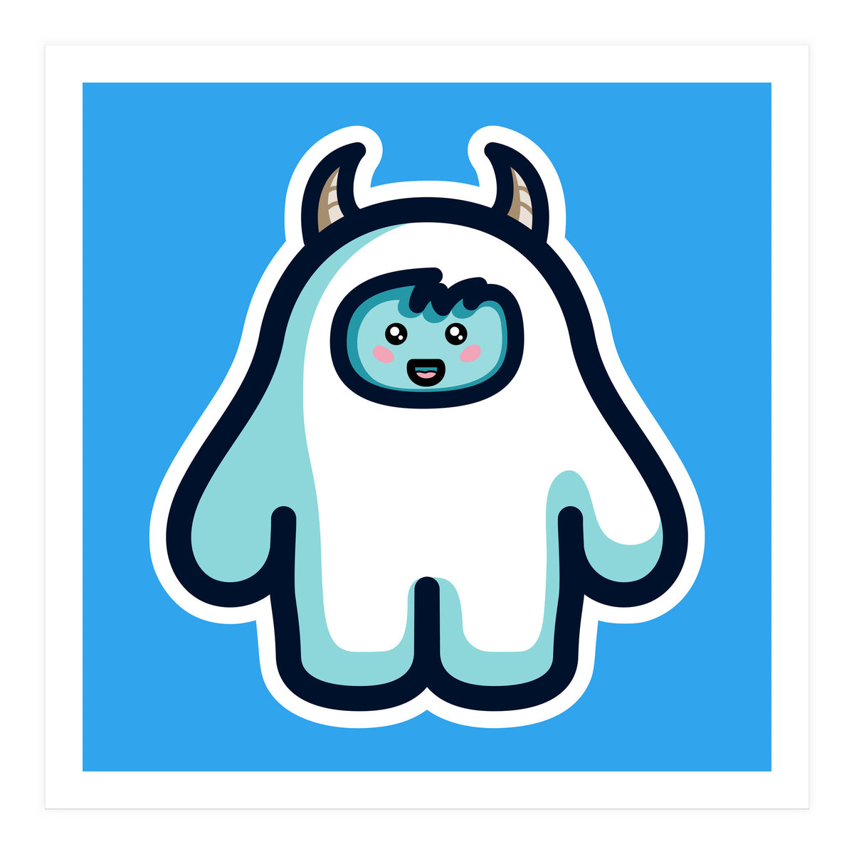 Kawaii Cute Abominable Snowman Yeti (Print Only)