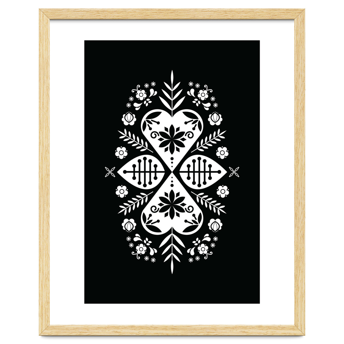 Scandinavian Folk Pattern Monochrome 01