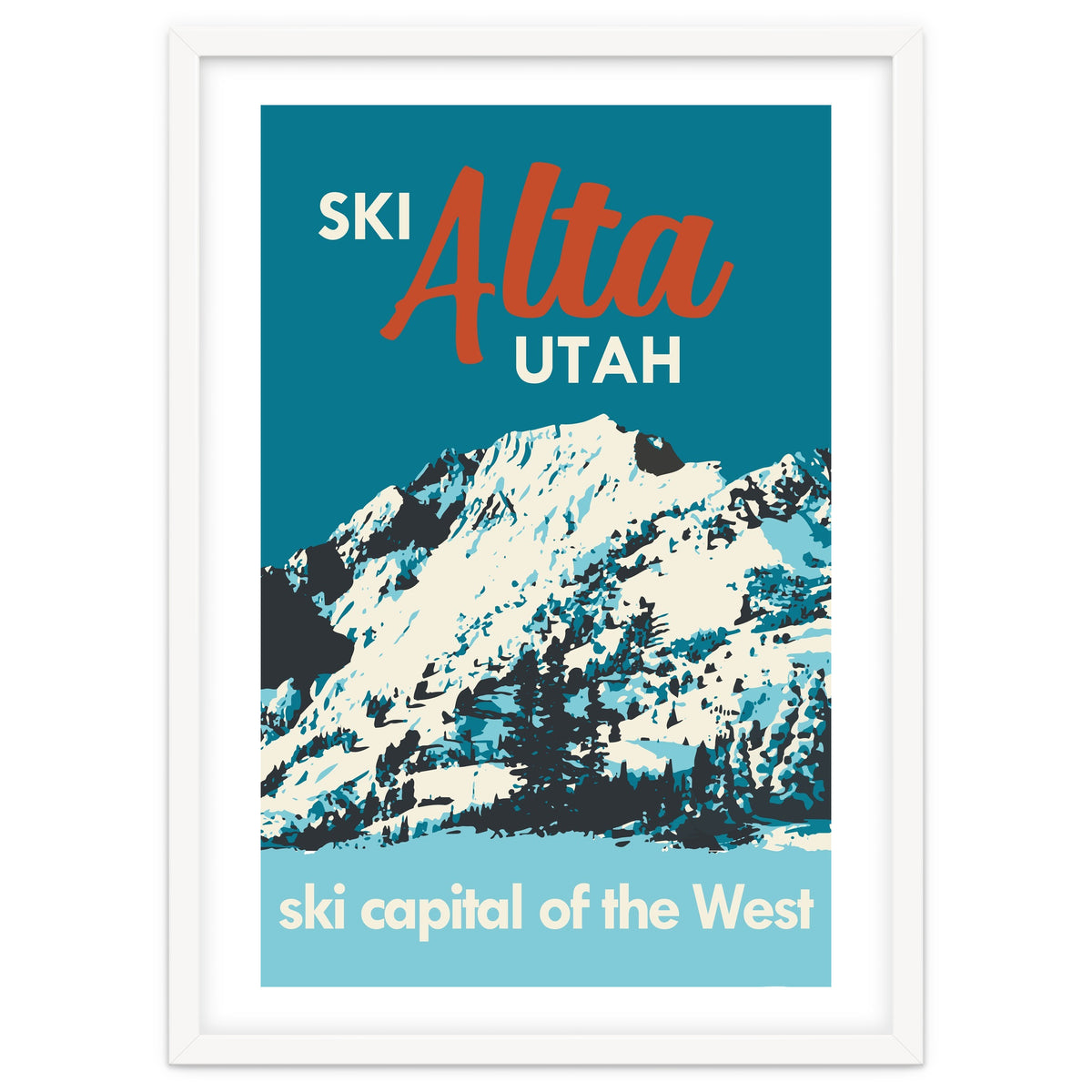 Ski Alta Utah vintage poster