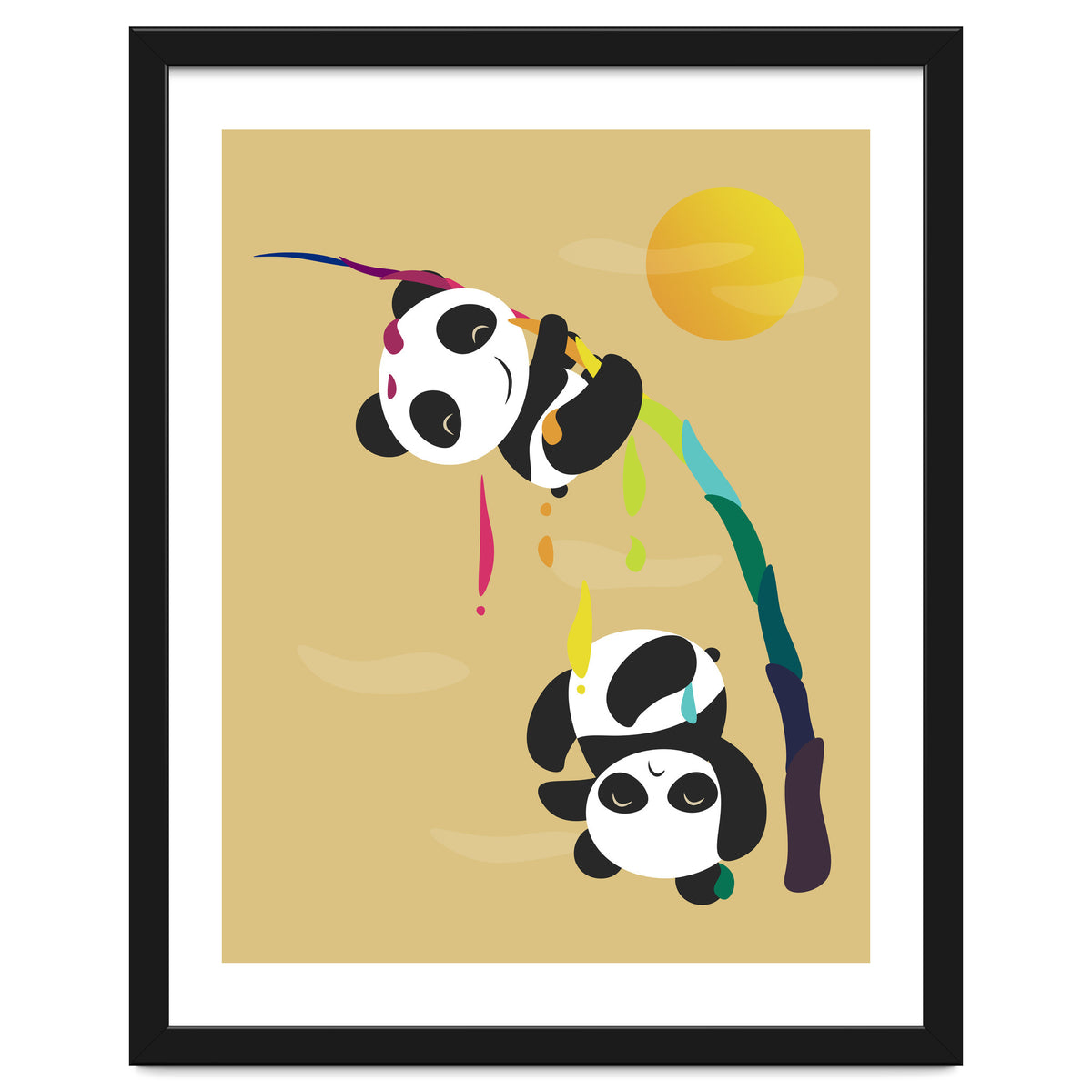 Pandas meet a strange rainbow