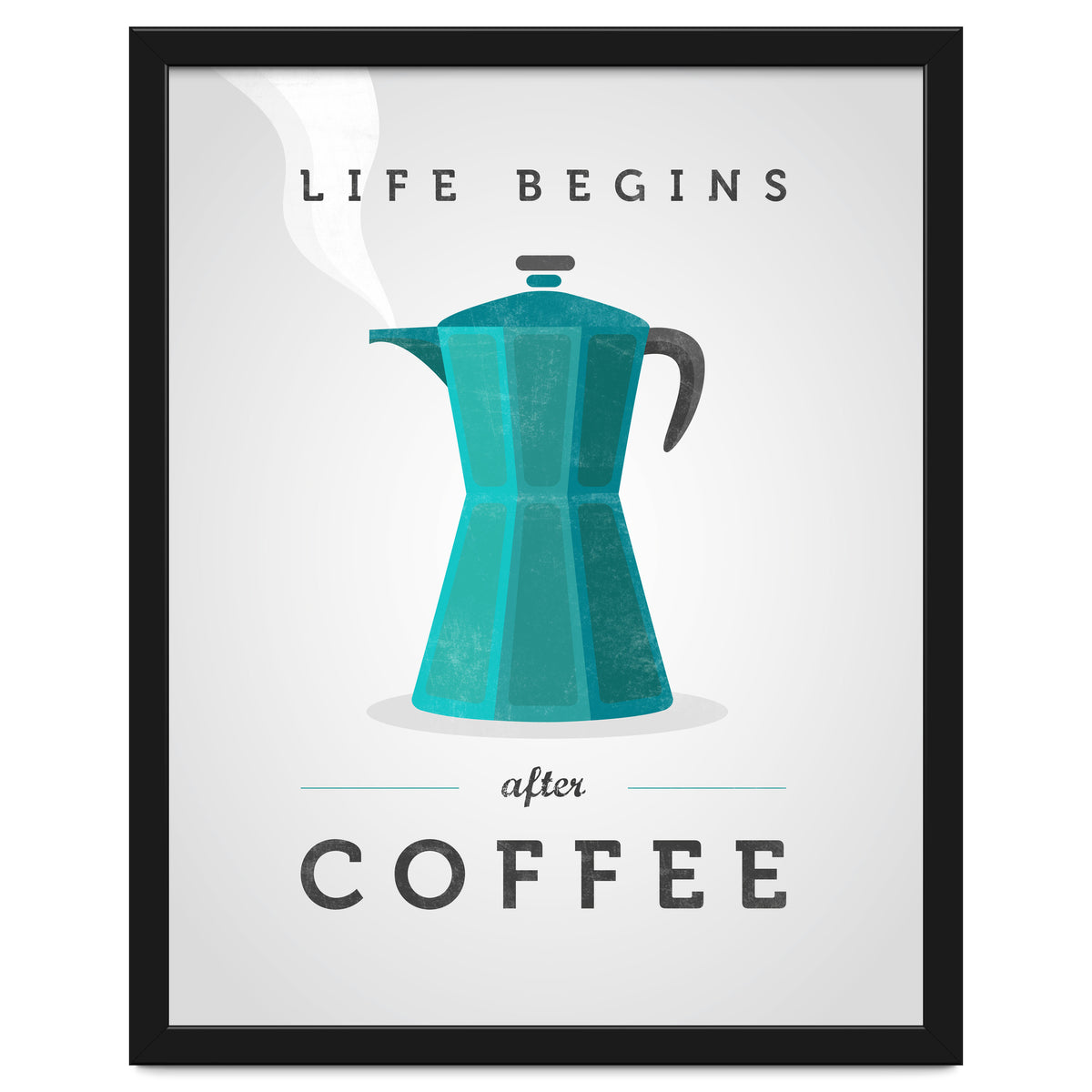 Life Begins After Coffee. Teal