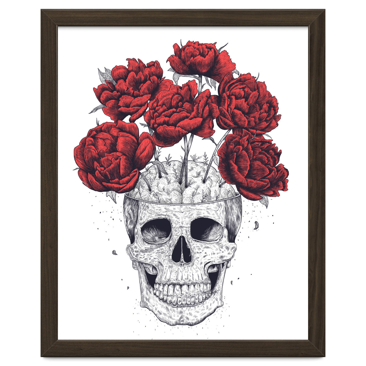 Skull With Peonies