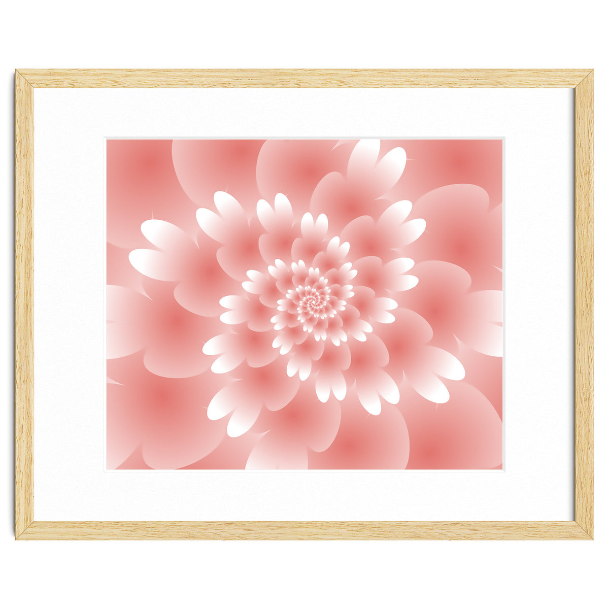 Abstract Orange Spiral Feather 3D ART