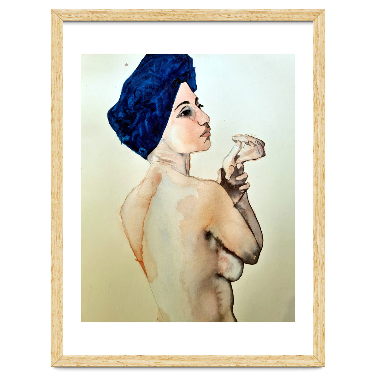 Untitled #89 - Nude in a blue turban