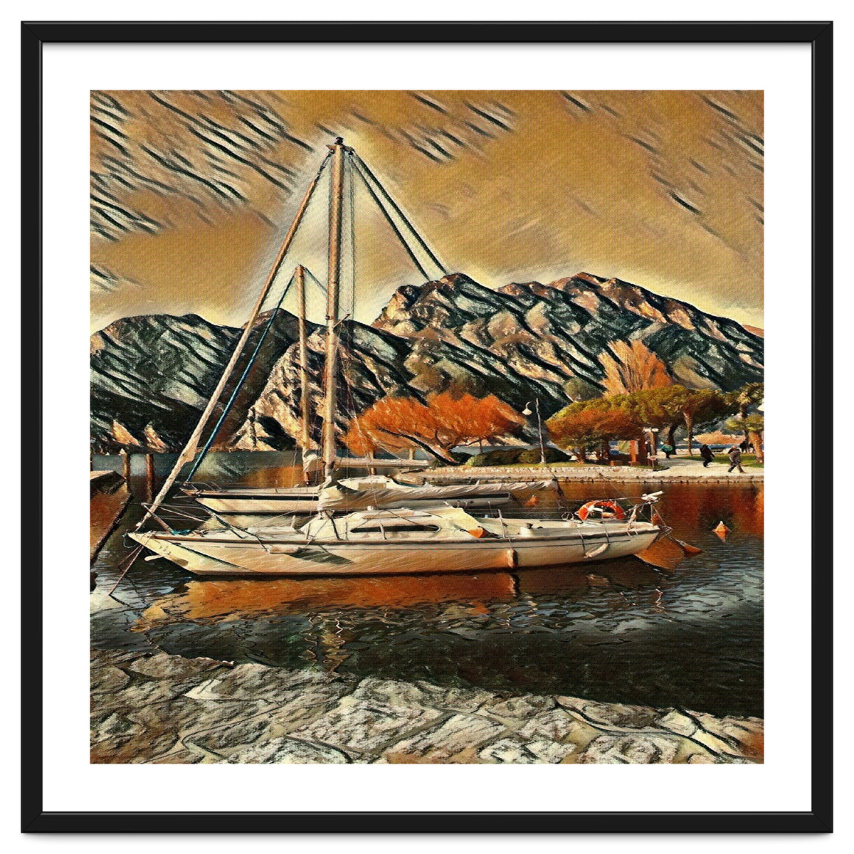 Art boats on Lake Garda, Italia