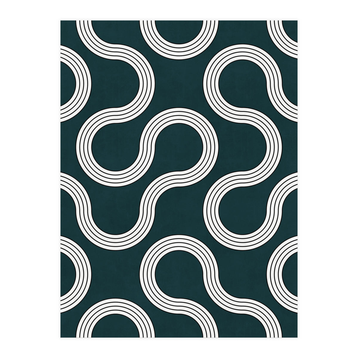 My Favorite Geometric Patterns No.35 - Green Tinted Navy Blue (Print Only)
