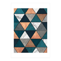 Copper, Marble and Concrete Triangles 2 with Blue (Print Only)