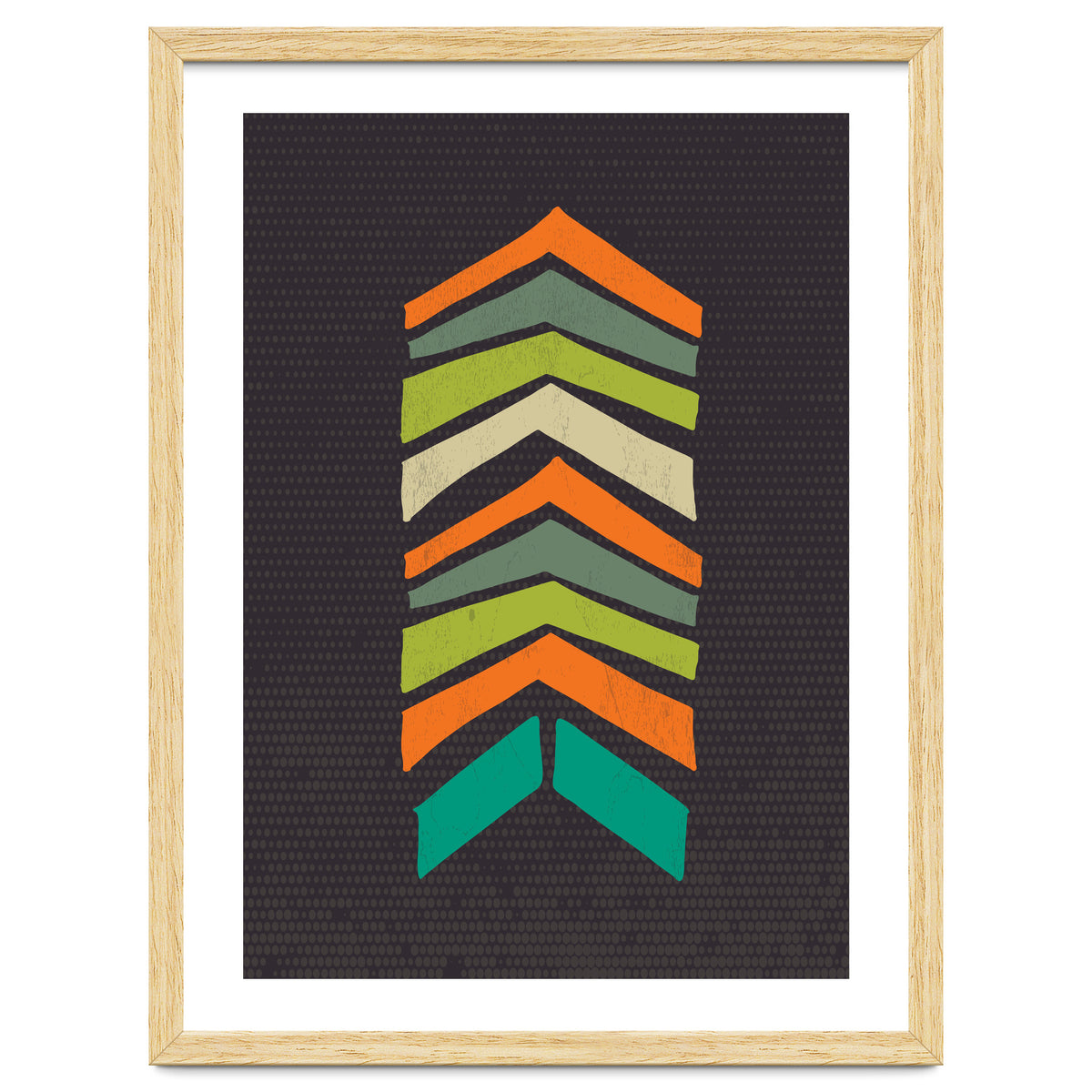 Retro Chevron Print Orange Teal Variation