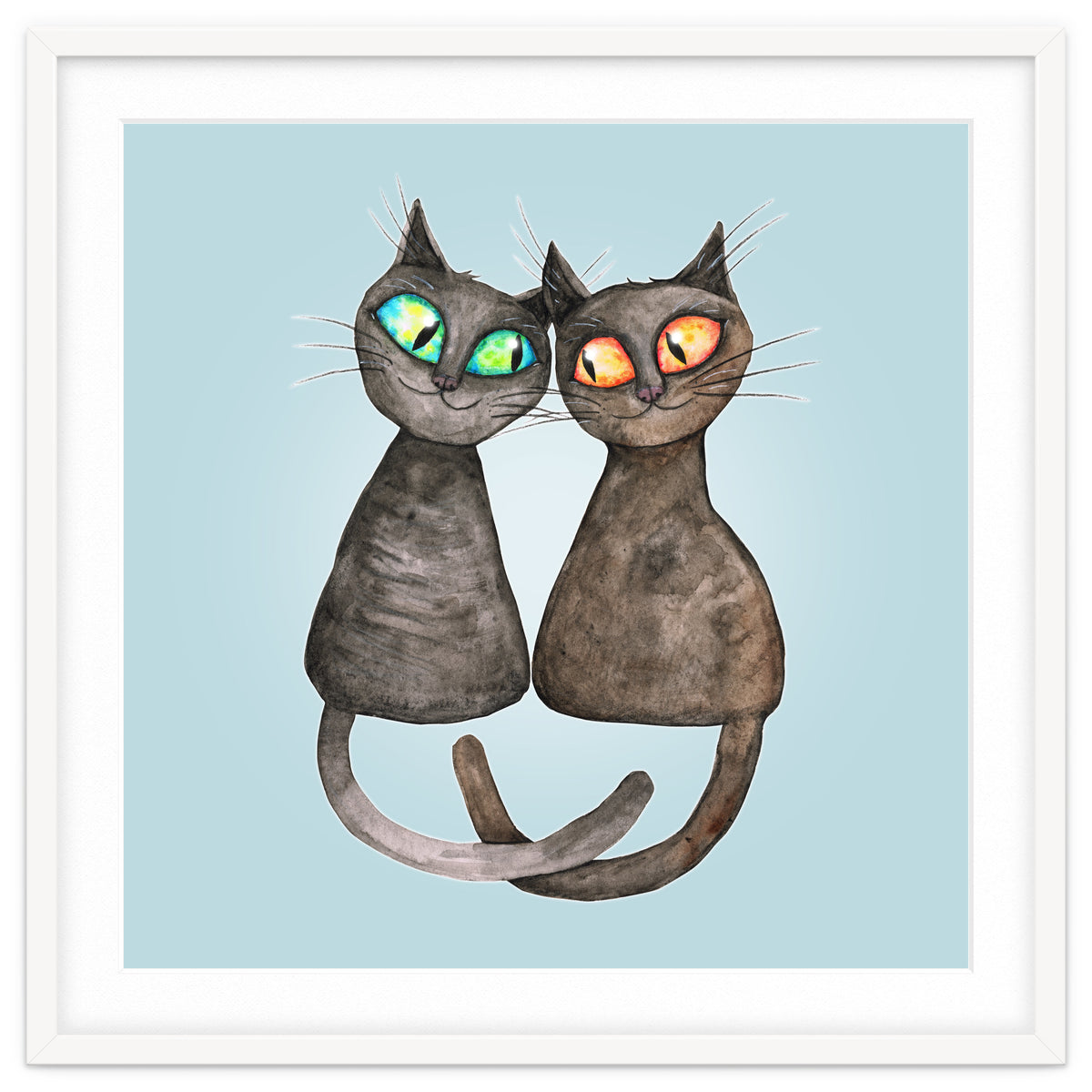 Two cute loving cats