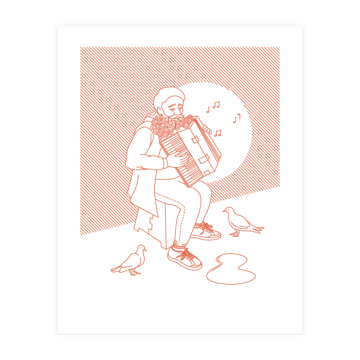 "For Love Not Money" in Orange (Print Only)