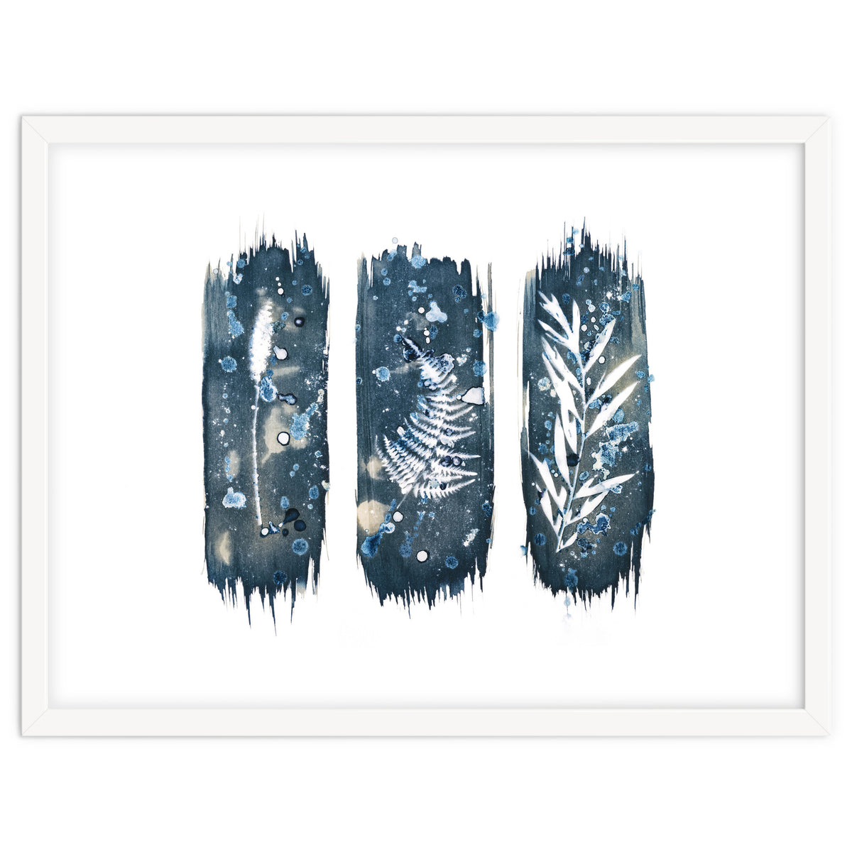 Indigo Blue Botanical Leaves No. 7