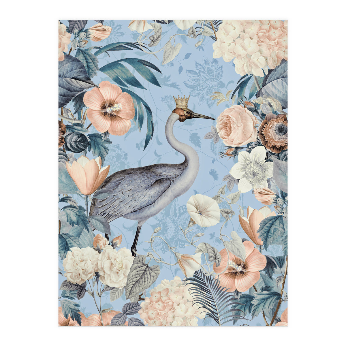 Crane King Blue Cream (Print Only)