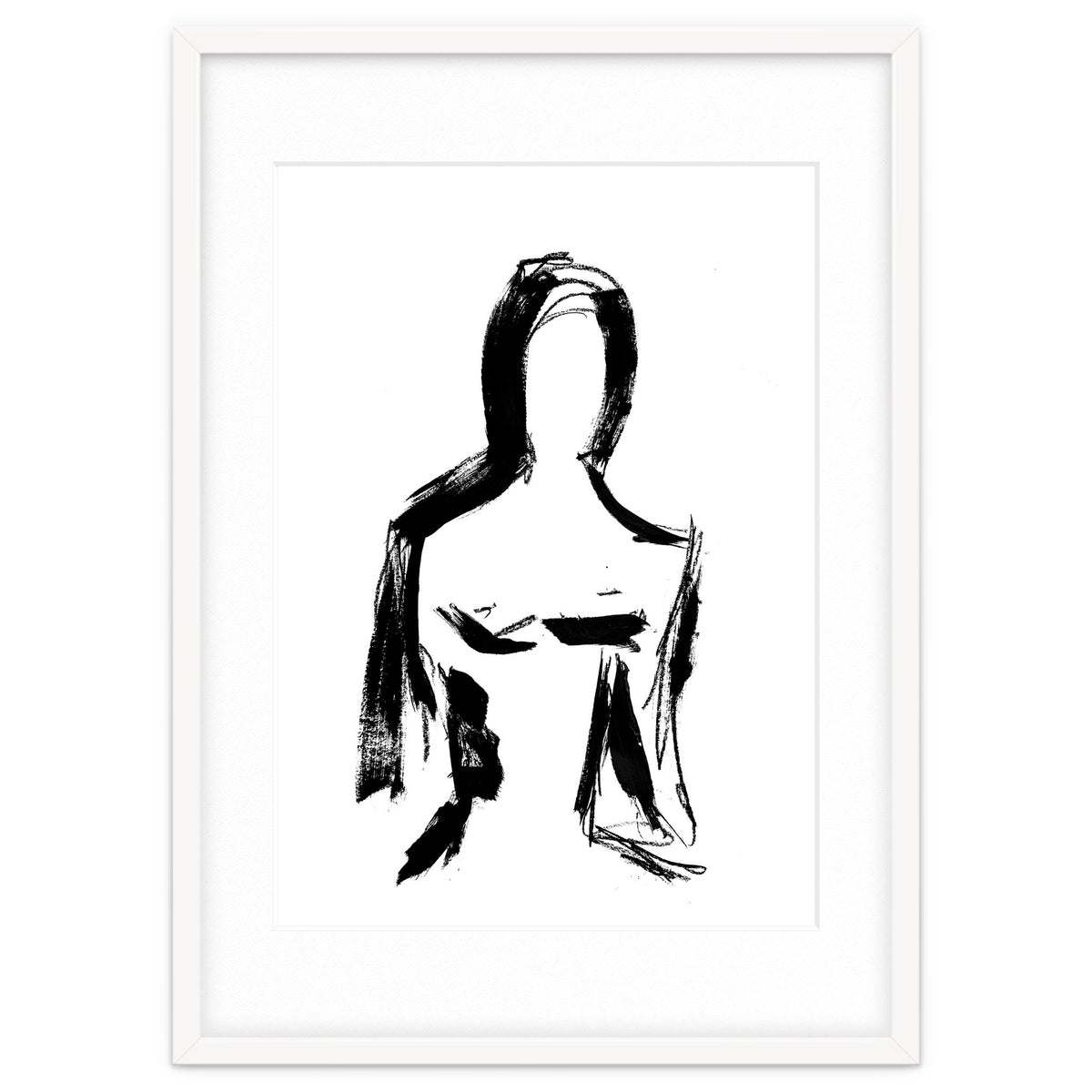 Abstract Monochrome Female Figure