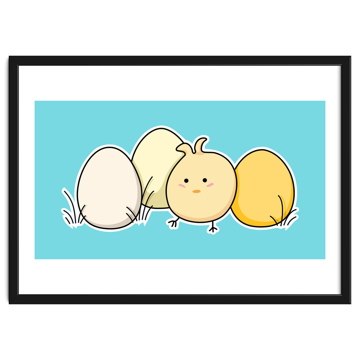 Kawaii Cute Chick And Eggs