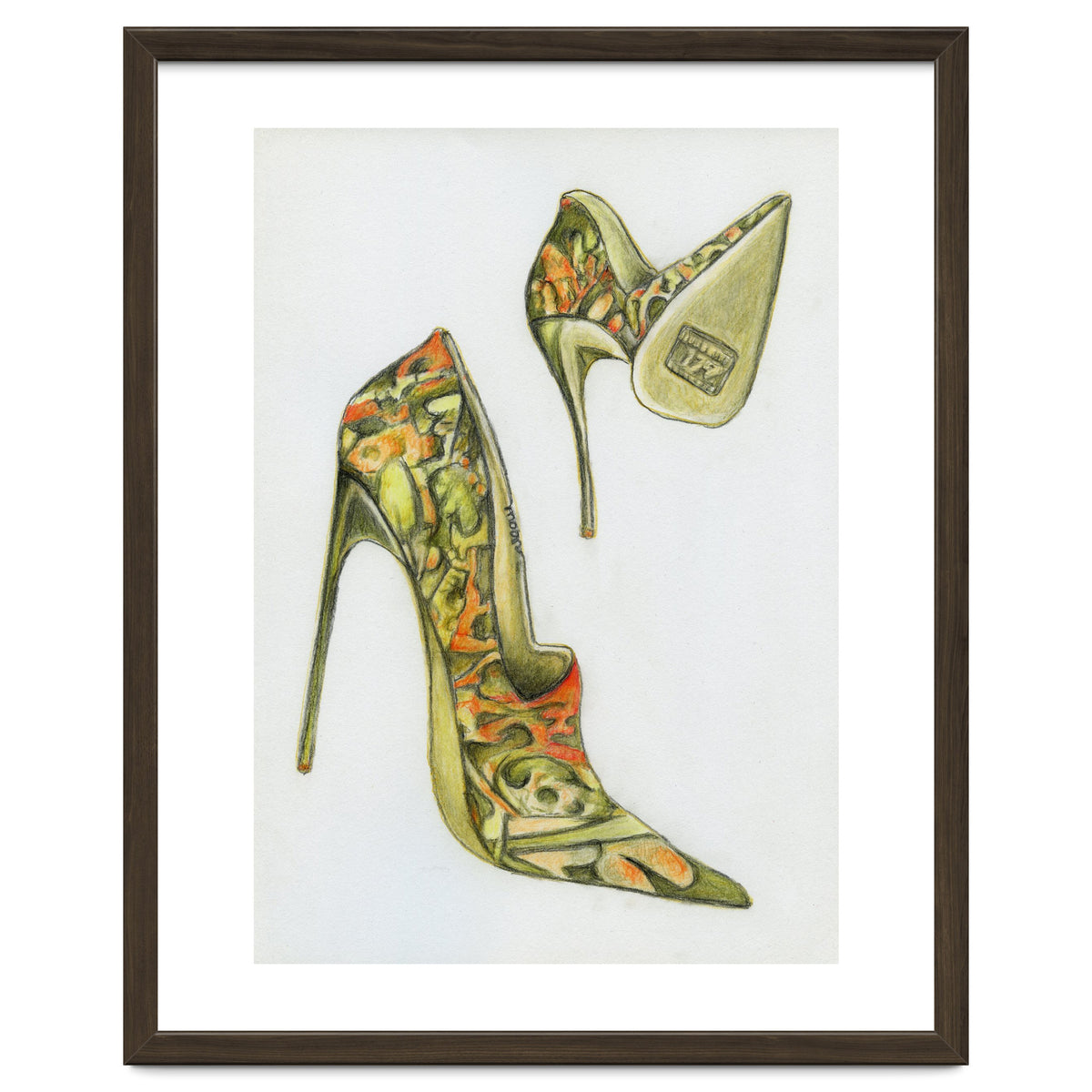 Green stiletto shoes