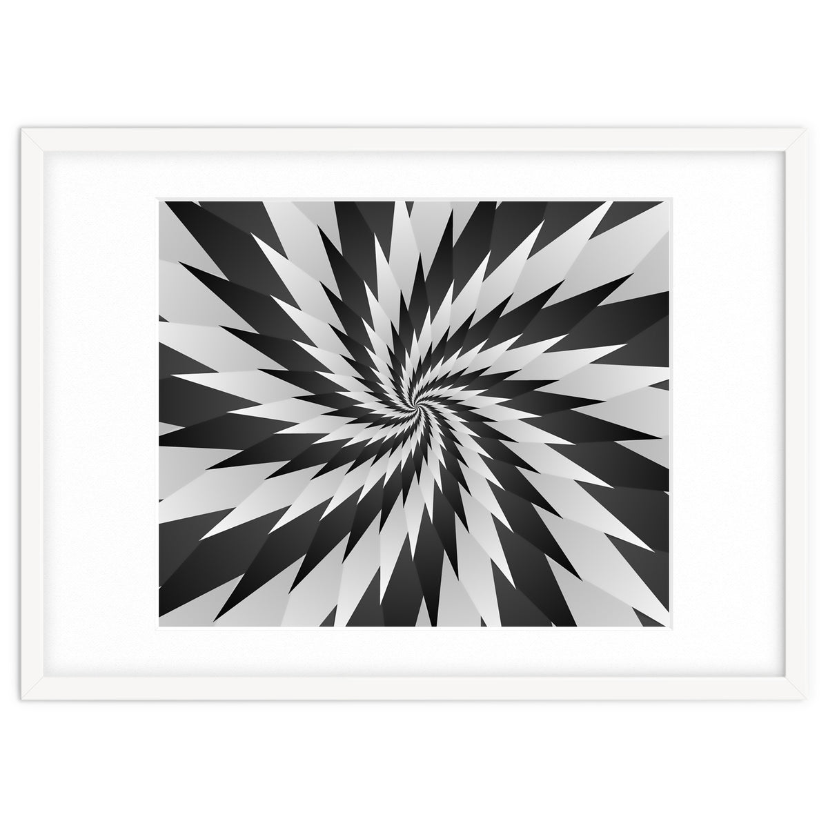 3D Abstract Swirl Monochrome Art